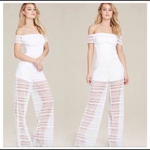 White lace Bebe jumpsuit